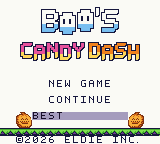 Title screen with NEW GAME, CONTINUE and BEST score
